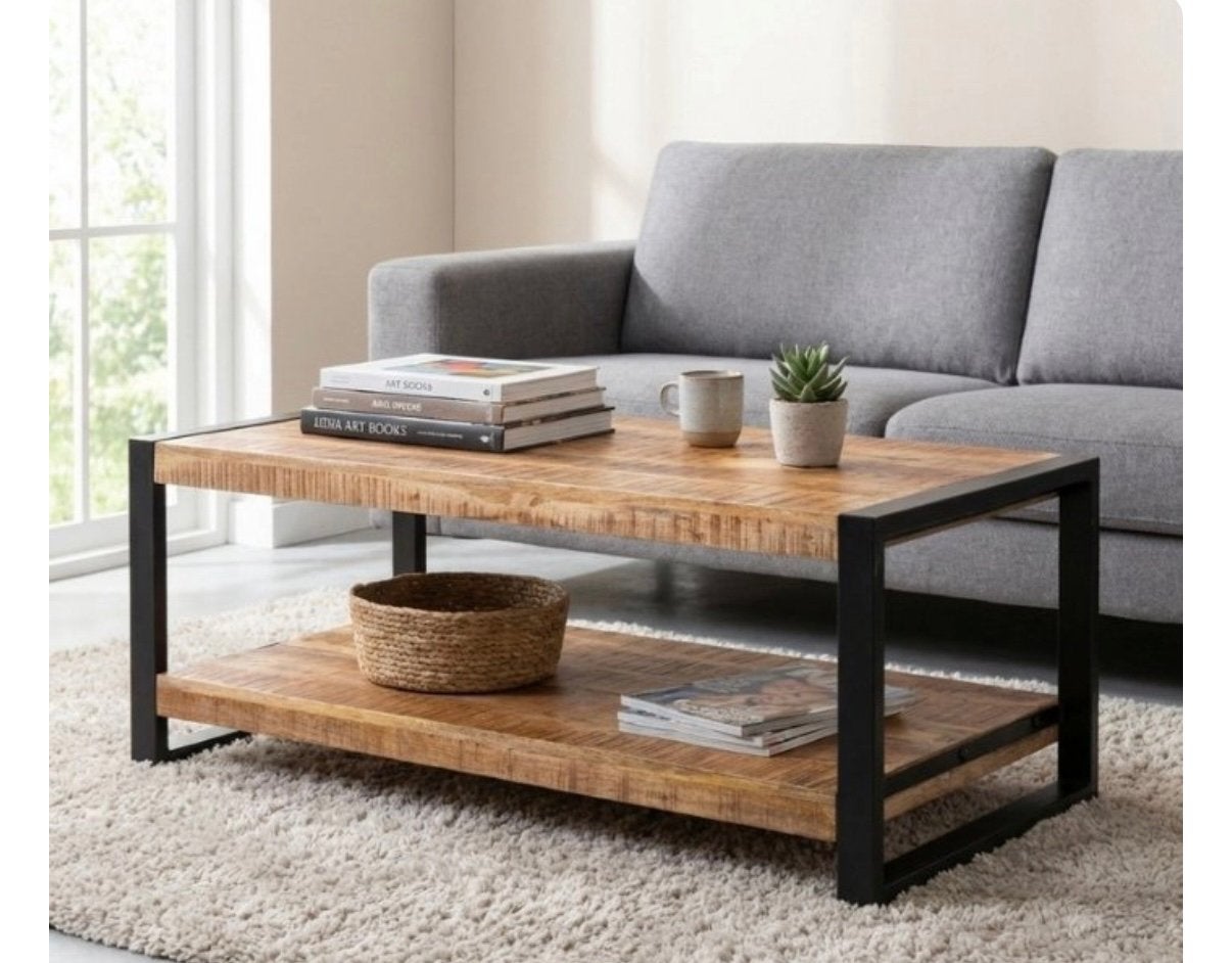 Salontafel massief mangohout 100x60 nieuw, Ophalen, Nieuw