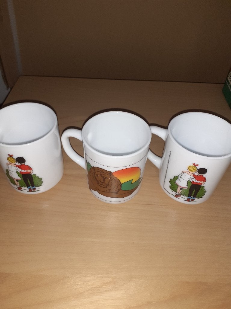 Mugs DIXAN PERSIL 1995 ARCOPAL (lot de 3 mugs), Collections, Porcelaine, Cristal & Couverts, Enlèvement, Utilisé, Porcelaine, Tasse et/ou soucoupe