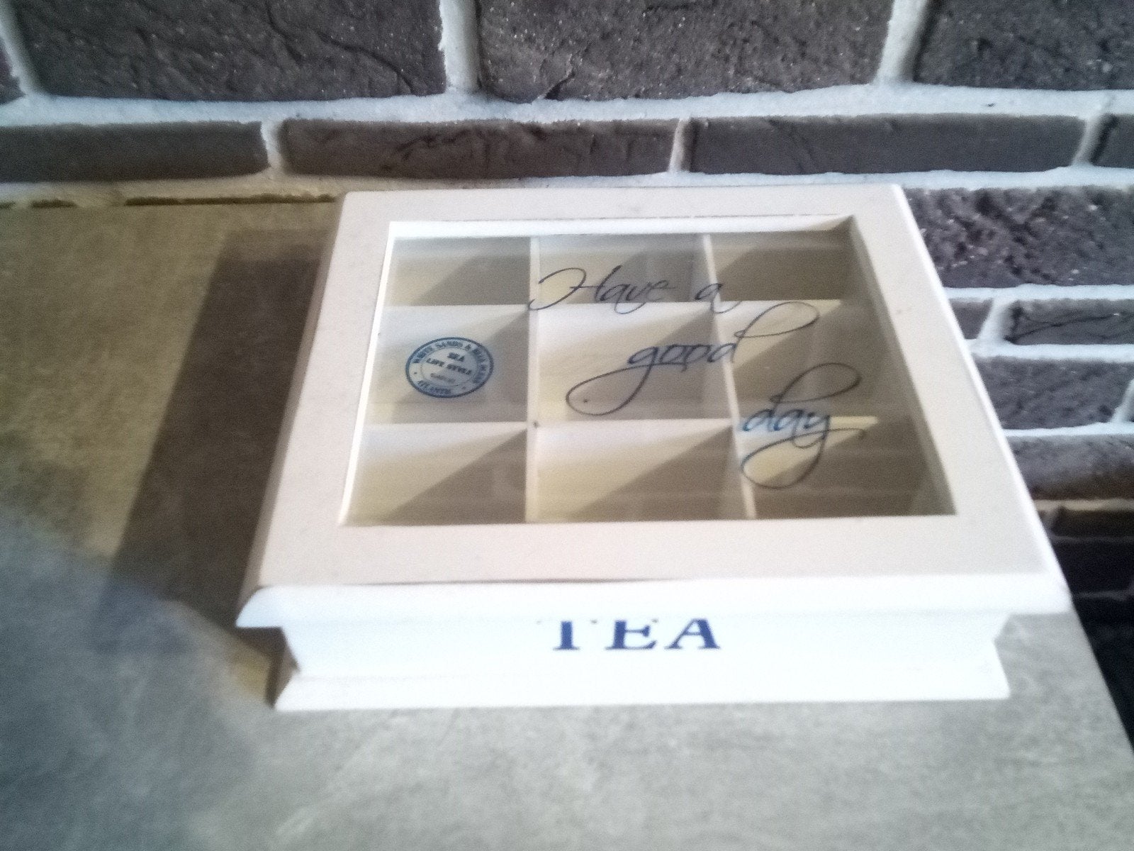 decoratieve houten theedoos, Huis en Inrichting, Theedoos, Ophalen, Glas