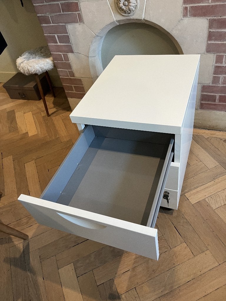 Witte metalen ladeblok Ikea, Huis en Inrichting, Kasten | Ladekasten, Ophalen, Minder dan 50 cm, Zo goed als nieuw, 3 of 4 laden