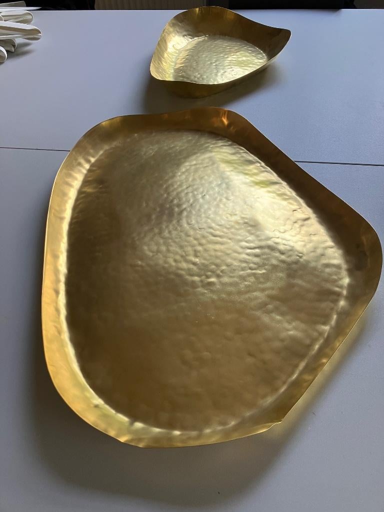 Tom Dixon Bash dienblad groot + klein in messing, Huis en Inrichting, Ophalen, Zo goed als nieuw, Ovaal, Metaal