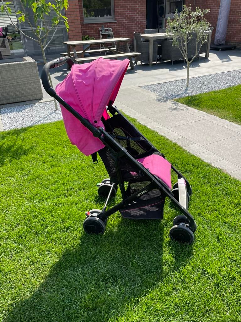 Recaro plooibuggy roze, Kinderen en Baby's, Ophalen, Gebruikt, Overige merken, Verstelbare rugleuning