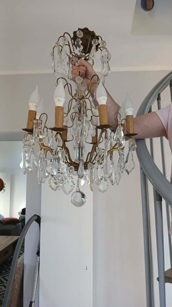 Lustre ancien/ vintage, Enlèvement, Comme neuf, Verre
