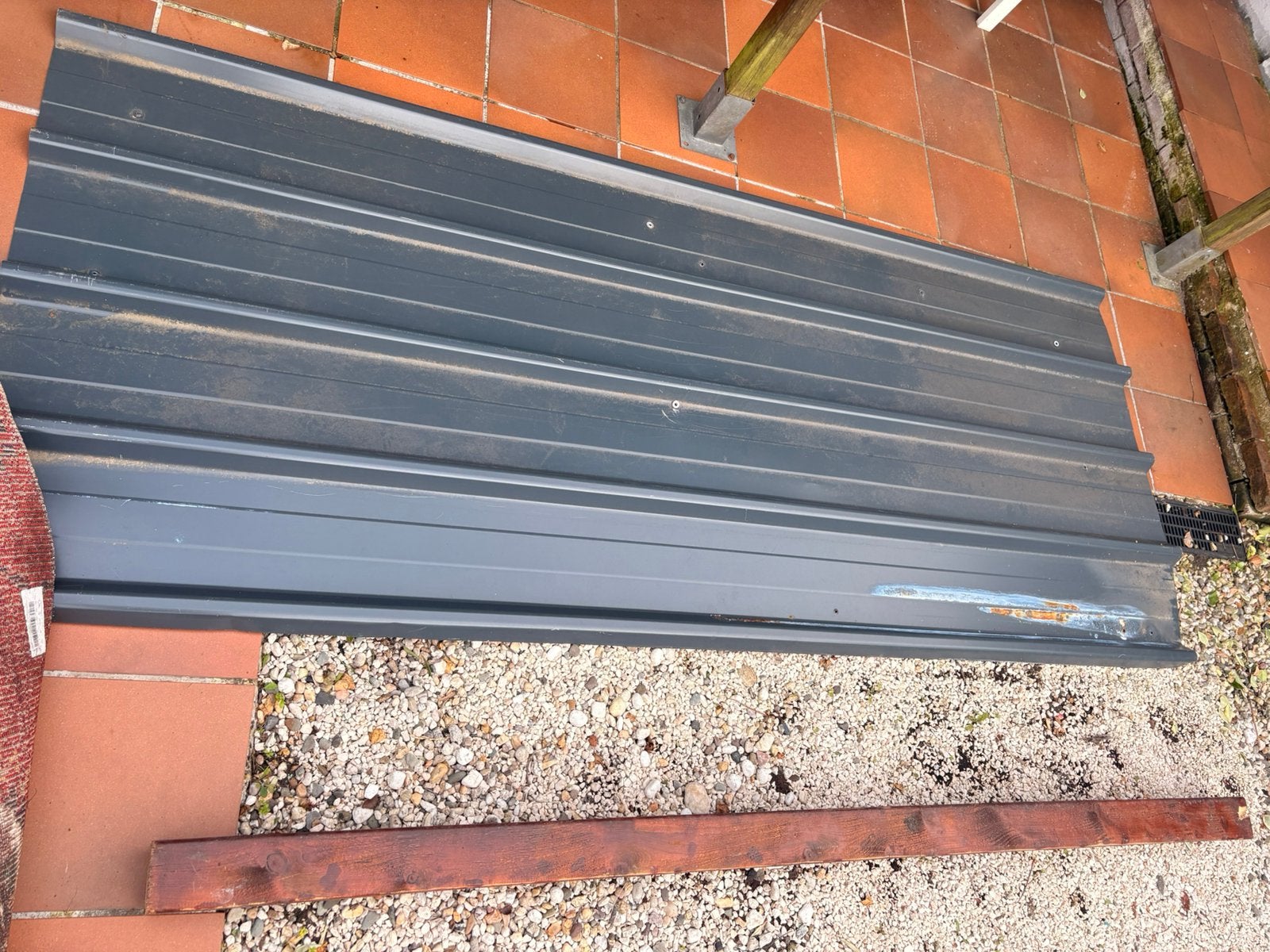 4 trapezium dakplaten te koop, Doe-het-zelf en Bouw, Dakpannen en Dakbedekking, Ophalen, Zo goed als nieuw