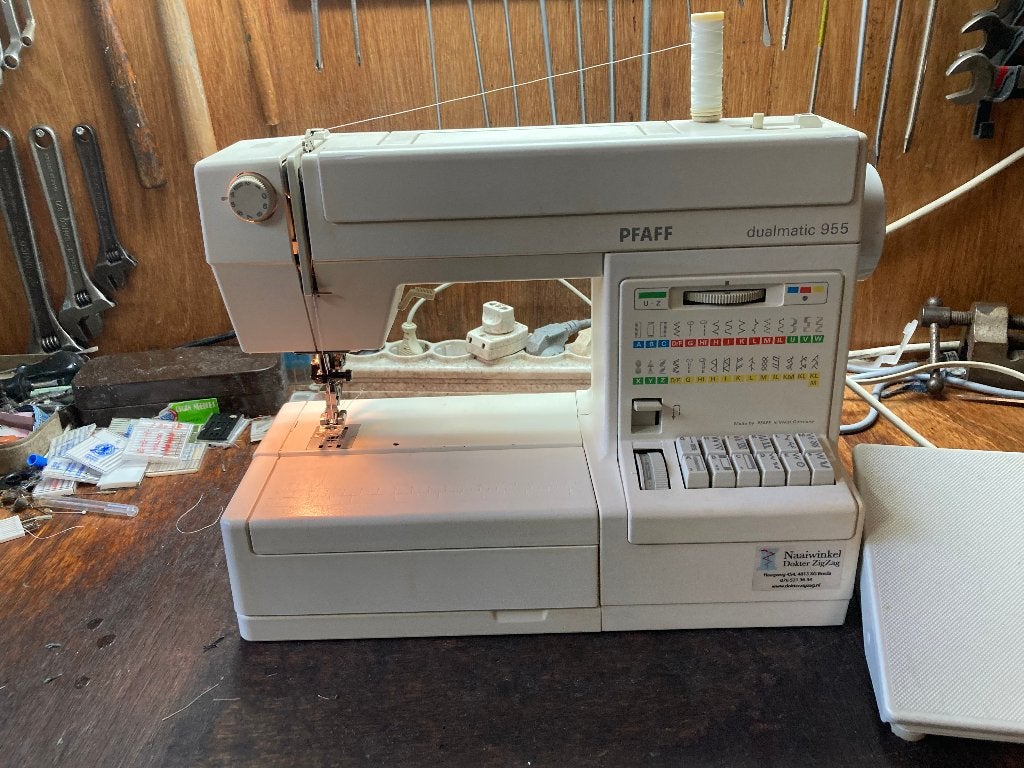 Pfaff Dualmatic 955 met dubbeltransport (idt), Hobby en Vrije tijd, Ophalen of Verzenden, Gebruikt, Naaimachine, Pfaff