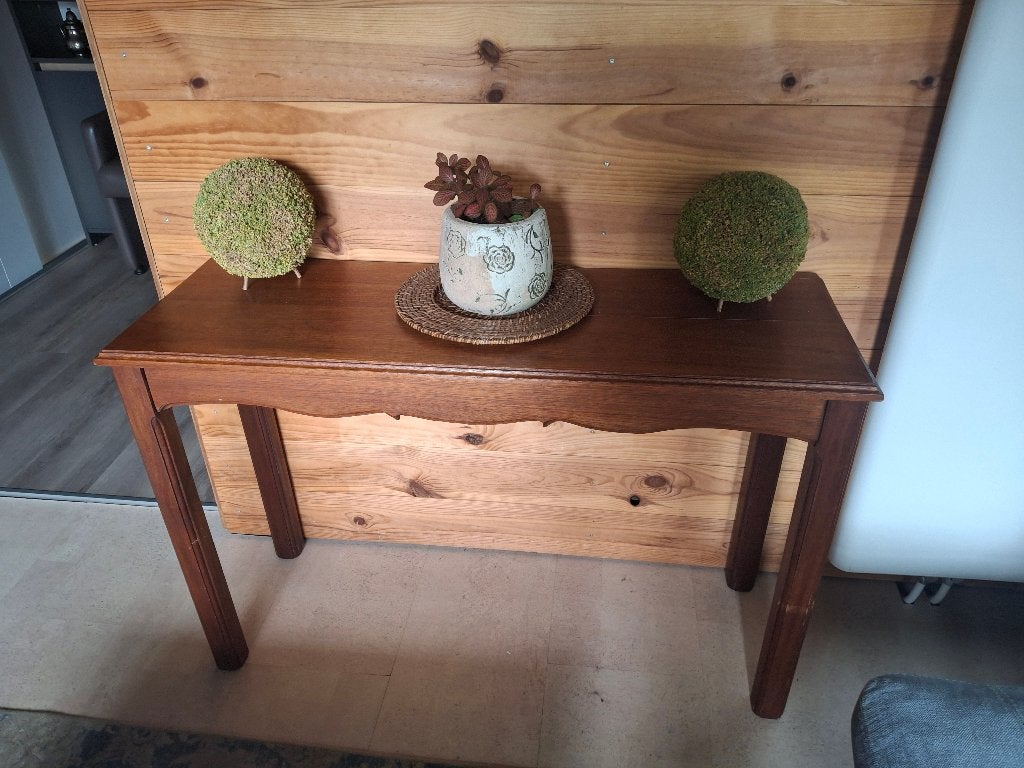 houten side-table in een warme roodbruine kleur, Huis en Inrichting, Ophalen, Gebruikt, Landelijk, Rechthoekig