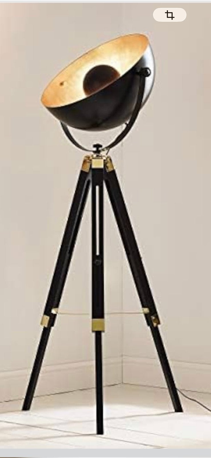 Staande lamp THAMES Metaal Goud, Huis en Inrichting, Ophalen, Zo goed als nieuw, Metaal, Modern