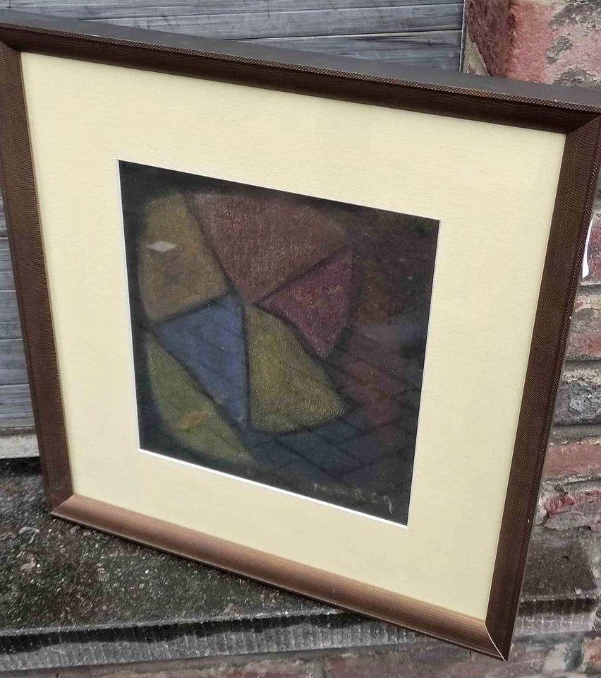 Pastel abstrait signe maren, Antiquités & Art, Art | Peinture | Classique, Enlèvement ou Envoi, Abstrait, Pastel