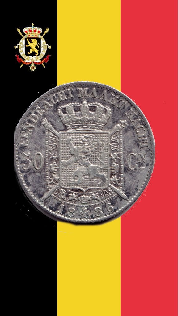 50 cent 1886 VL - Leopold II, Postzegels en Munten, Munten | België, Verzenden, Zilver, Losse munt, Zilver