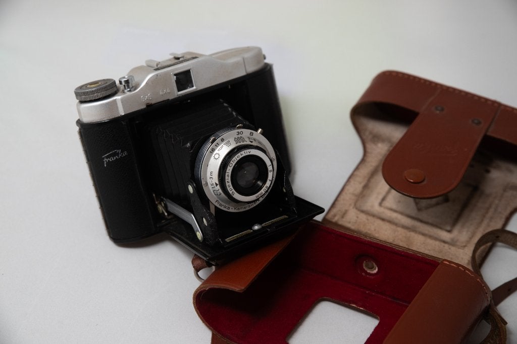 Fototoestel Franka Analoog uit 60's voor 6x6, Gebruikt, Info@fotografie-meurs.be, Compact, Franka