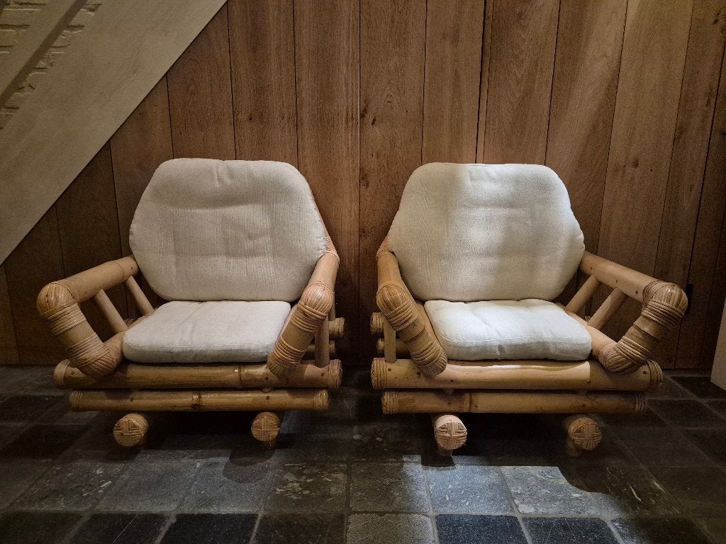 Bamboe set (3 stuks), Gebruikt, Overige merken, Handgemaakt, Zitmeubel