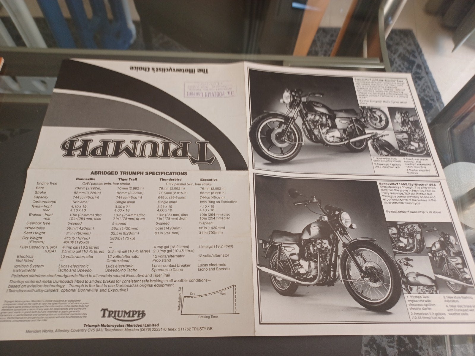 Catalogue gamme Triumph années 60-70?, Motos