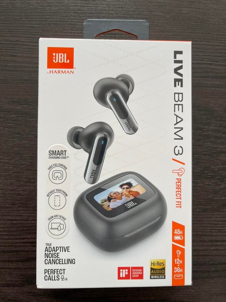 JBL Live Beam 3, Zwart, In gehoorgang (in-ear), Bluetooth, Nieuw