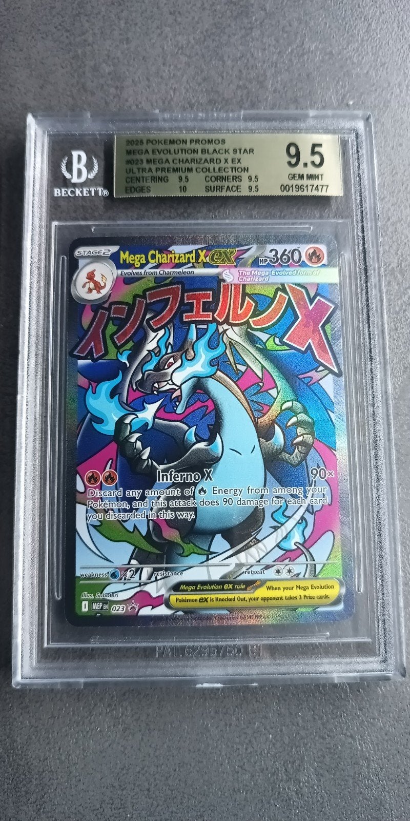 Pokémon Mega Charizard X ex 023 BGS 9,5 Gem Mint  Gold Label, Ophalen of Verzenden, Nieuw, Losse kaart, Foil