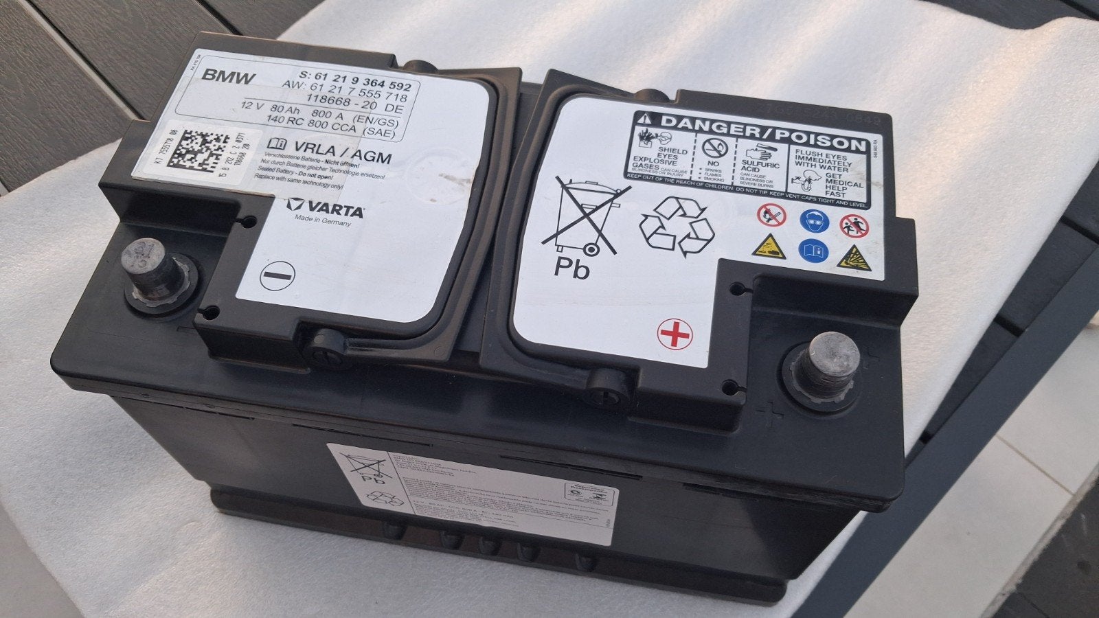 Bmw accu 80Ah gebruikt, Ophalen, Gebruikt, BMW