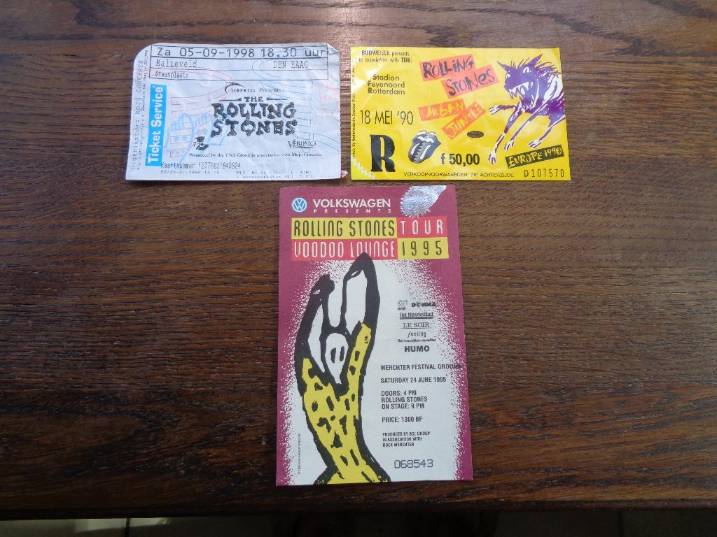 Rolling Stones 3 reto tickets [1990-1995-1998], Tickets & Billets, Mai
