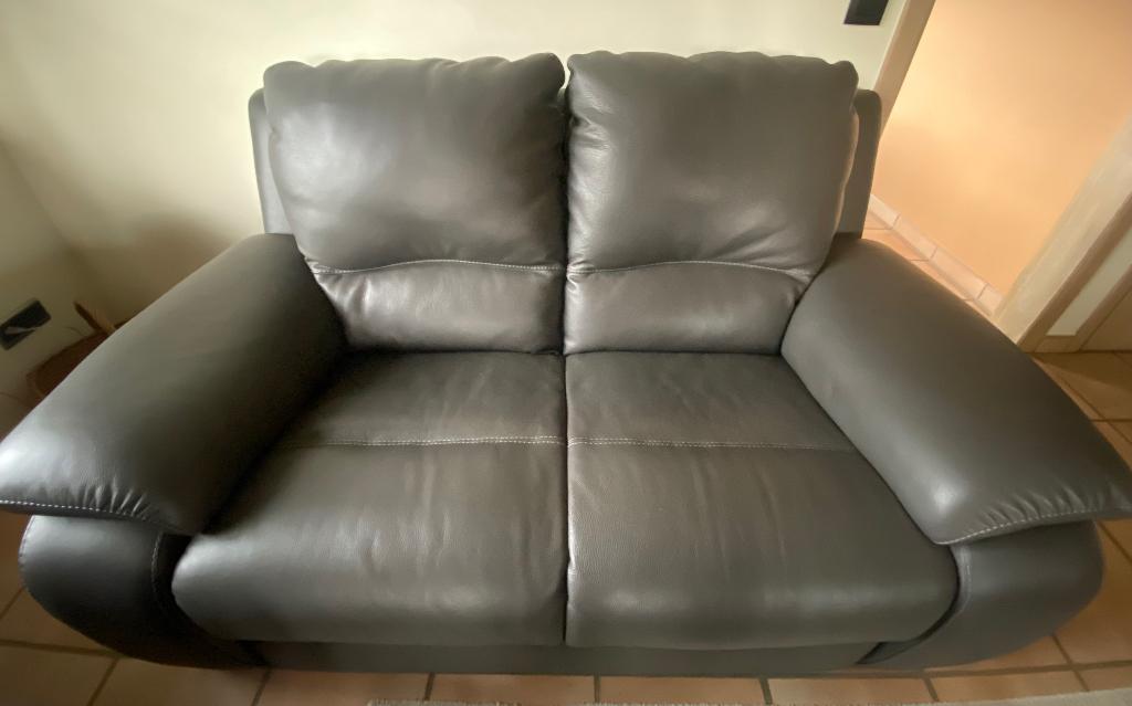 Zetel 2 zit leder, Ophalen, 150 tot 200 cm, Tweepersoons, Zo goed als nieuw