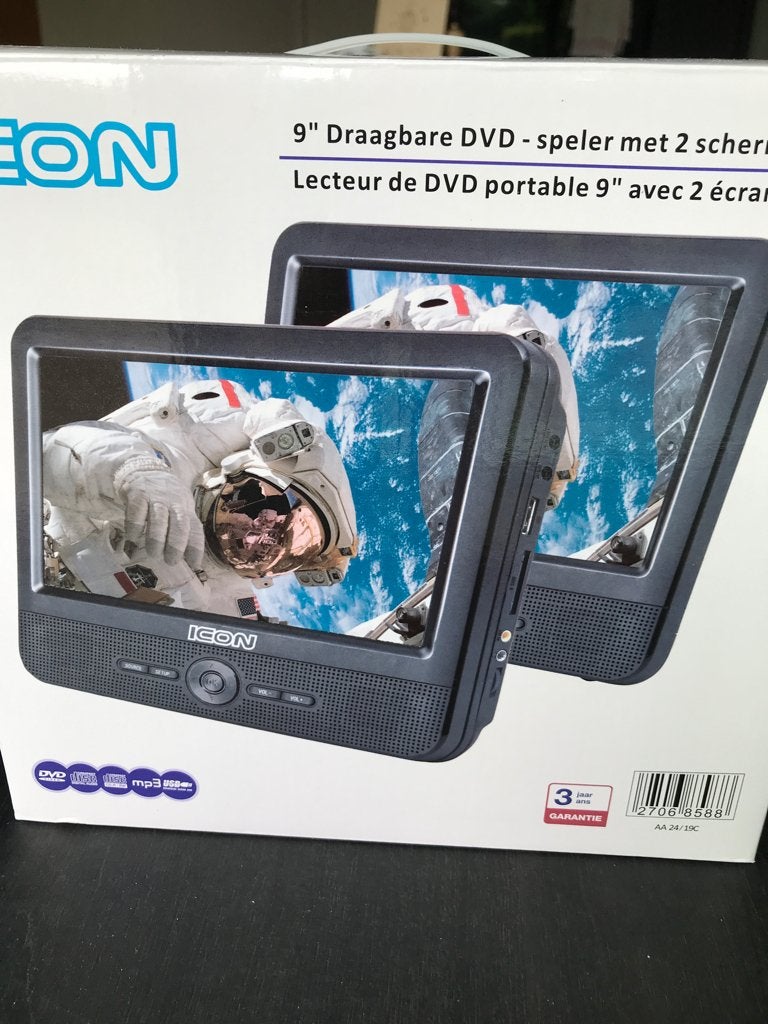 Draagbare dvd speler met 2 schermen, Audio, Tv en Foto, DVD spelers, Draagbaar, Zo goed als nieuw, Ophalen, Overige merken