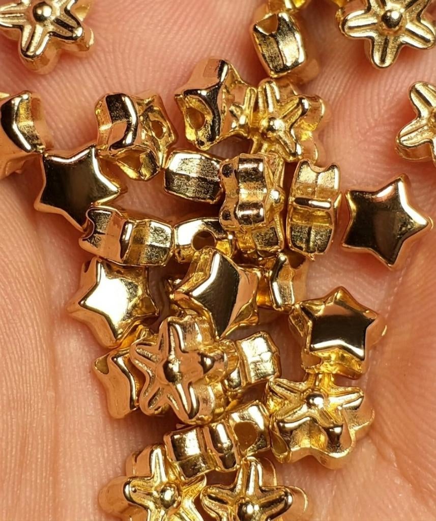 lot kralen 140 ster en bloem goud mix, Ophalen of Verzenden, Nieuw, Kraal