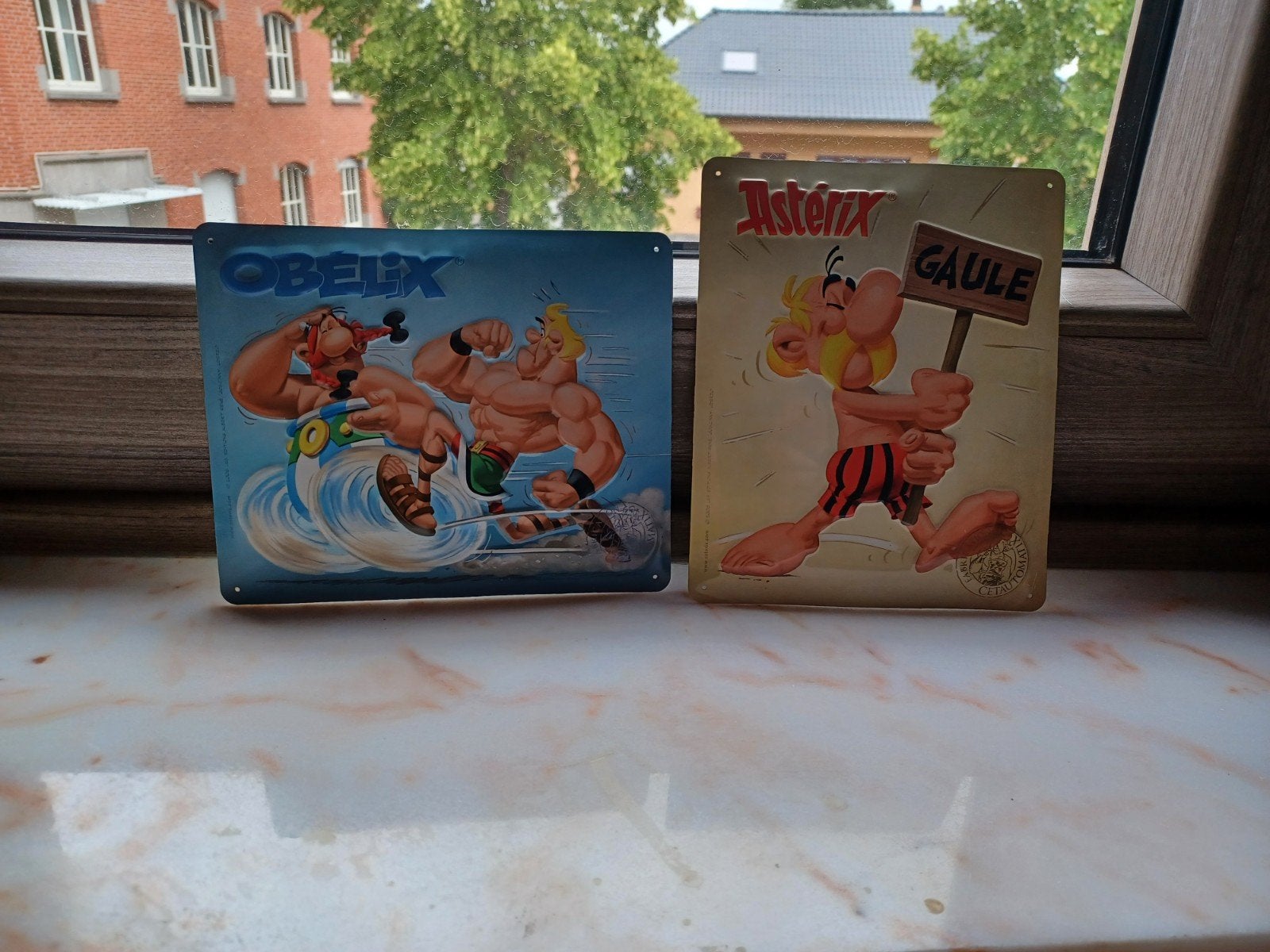 2 metalen platen Asterix en Obelix - Hachette, Ophalen of Verzenden, Asterix en Obelix