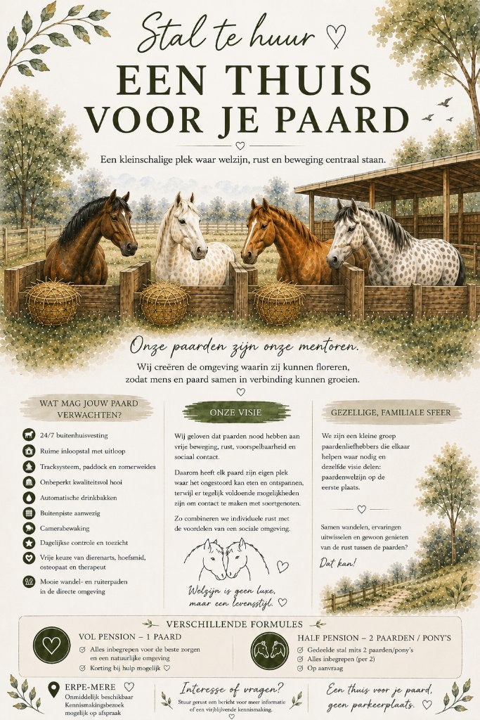Stal vrij | 24/7 buiten | Welzijn centraal | Erpe-Mere, Weidegang, 1 paard of pony