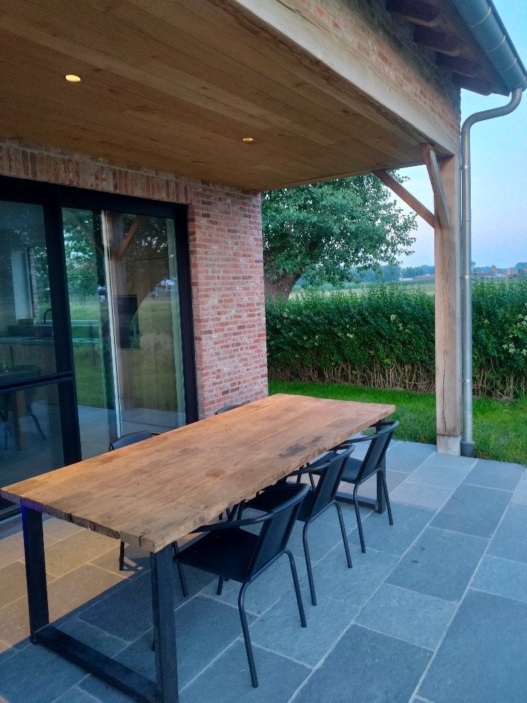 Nieuw eiken tafel op maat, Huis en Inrichting, Tafels | Eettafels, Ophalen, Eikenhout, 50 tot 100 cm, Landelijk
