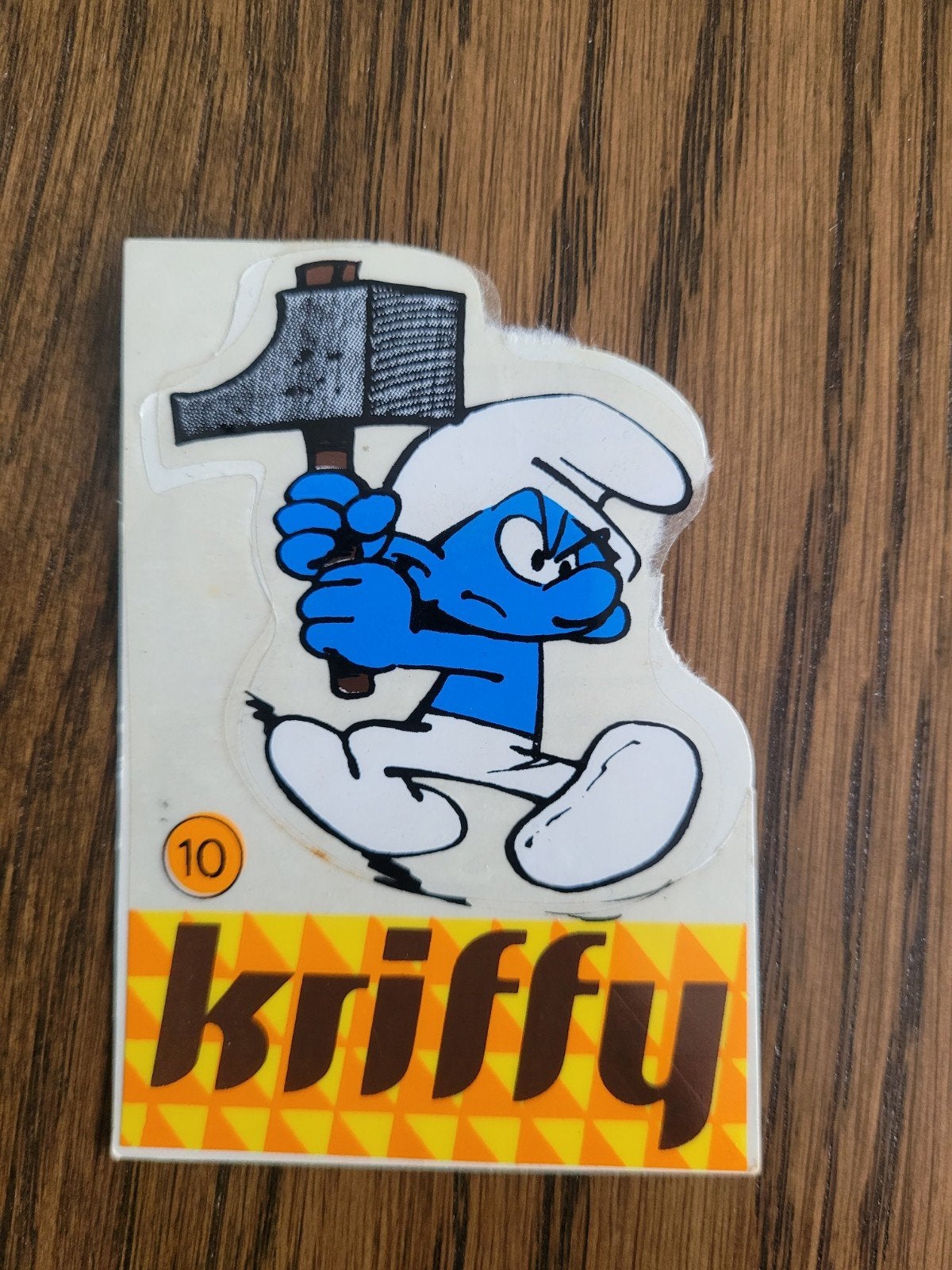 autocollant ancien Les Schtroumpfs Kriffy numéro 10, Collections, Enlèvement ou Envoi