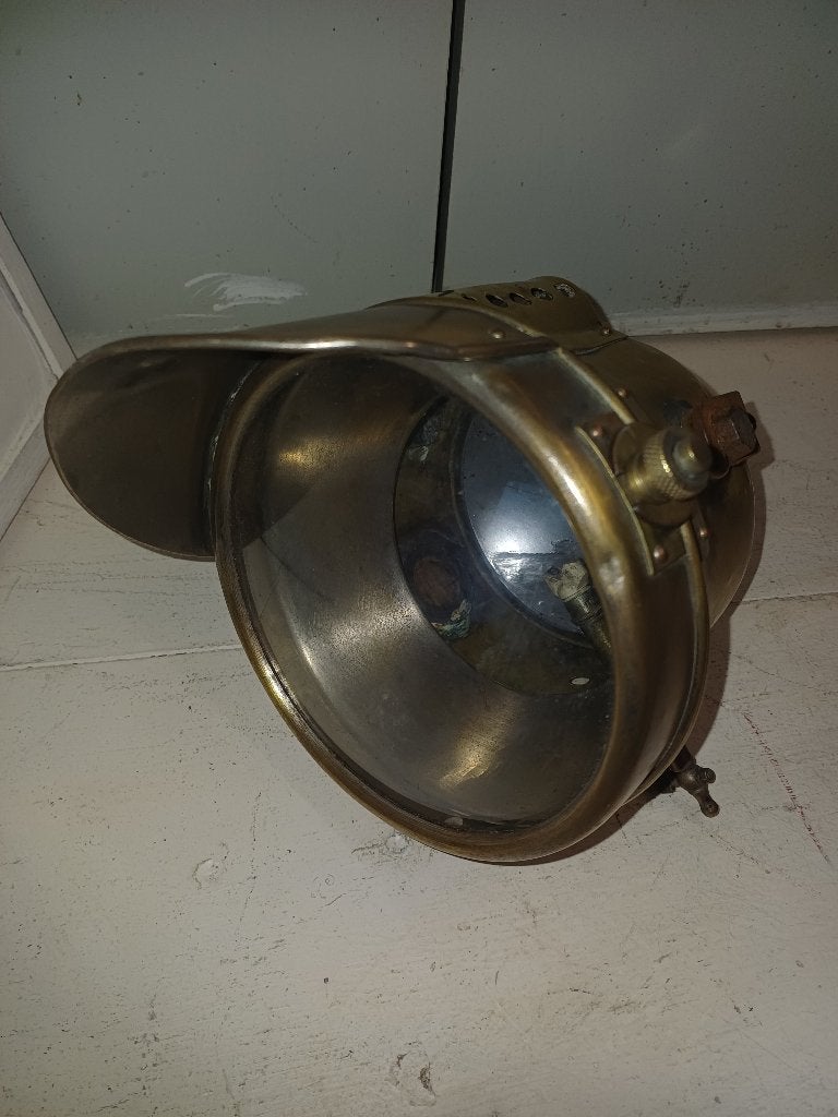 Goudhardmetalen koplamp voor motorfiets (oltimer), Motoren, Onderdelen | Oldtimers, Gebruikt, Ophalen of Verzenden