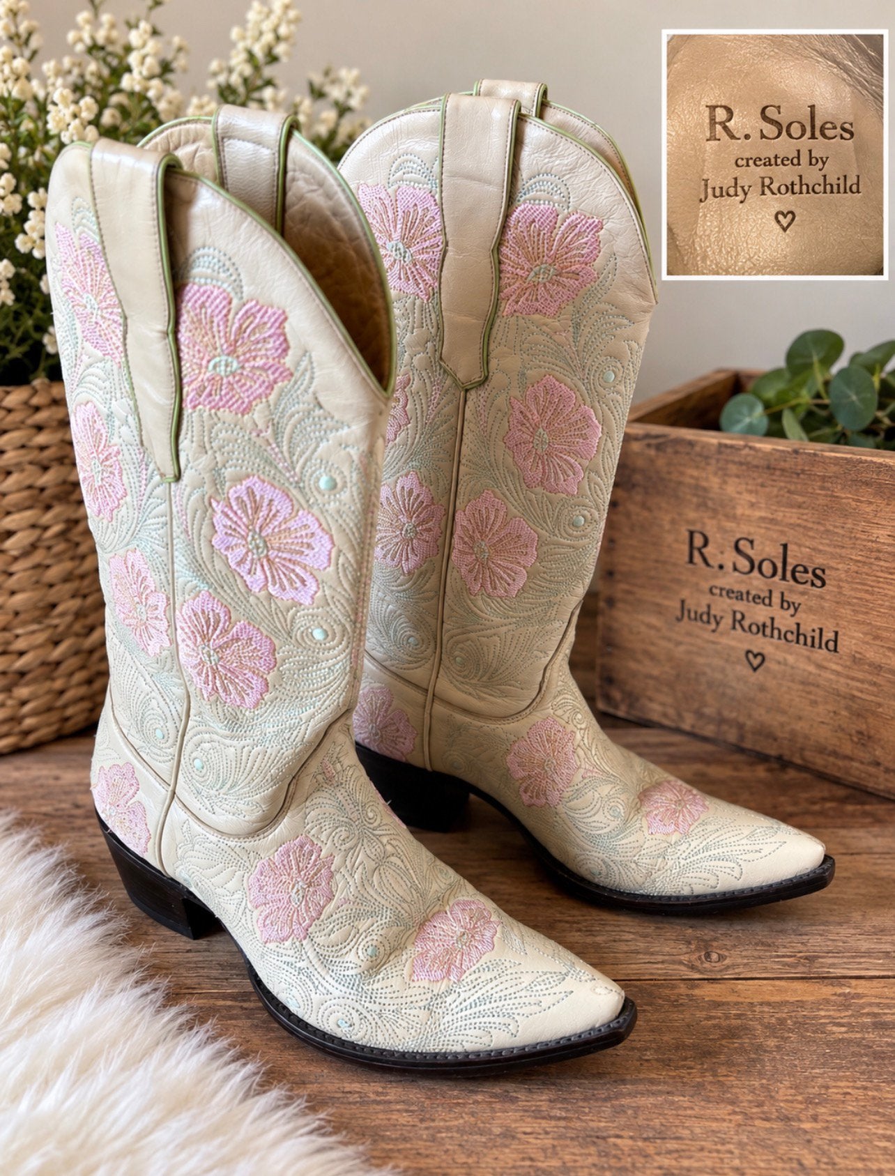Vintage R.Soles westernlaarzen created by Judy Rothchild, Ophalen of Verzenden, Zo goed als nieuw, Hoge laarzen