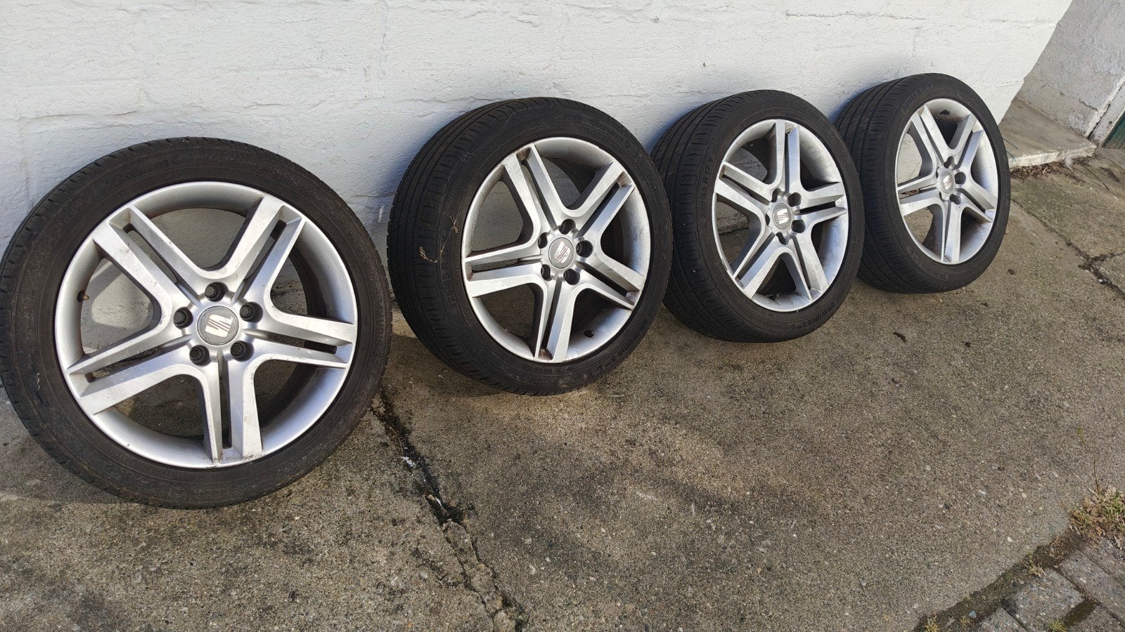 Velgen R17 5x112 - incl. 3x Goede Winterbanden, Enlèvement, 17 pouces, Pneus hiver, Jante(s)