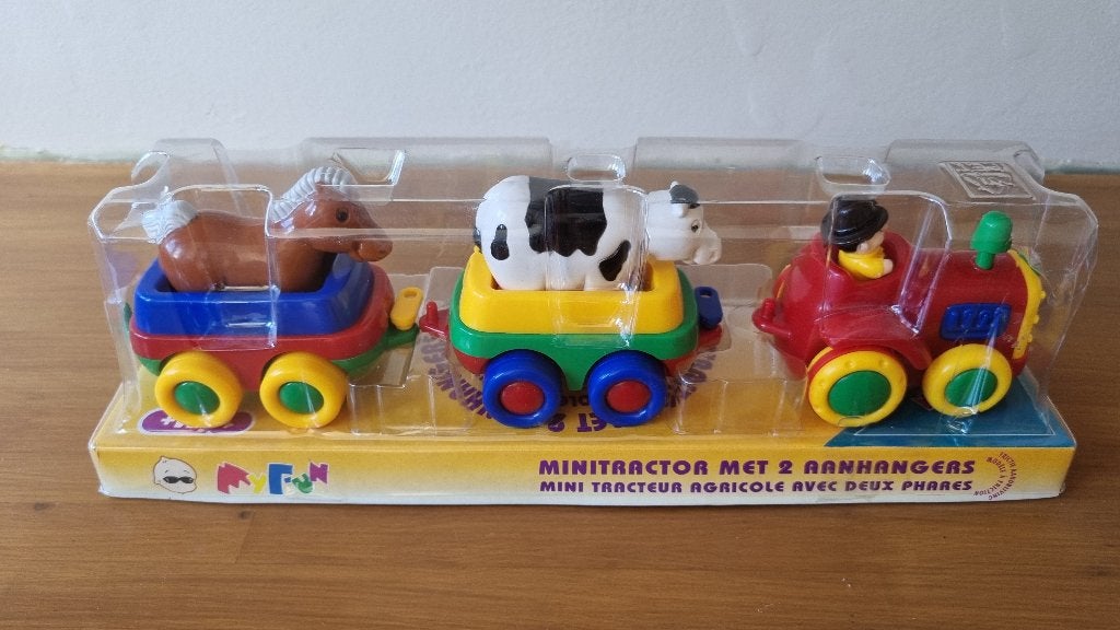 Mini tractor met 2 aanhangwagens, Kinderen en Baby's, Speelgoed |Speelgoedvoertuigen, Ophalen of Verzenden, Nieuw