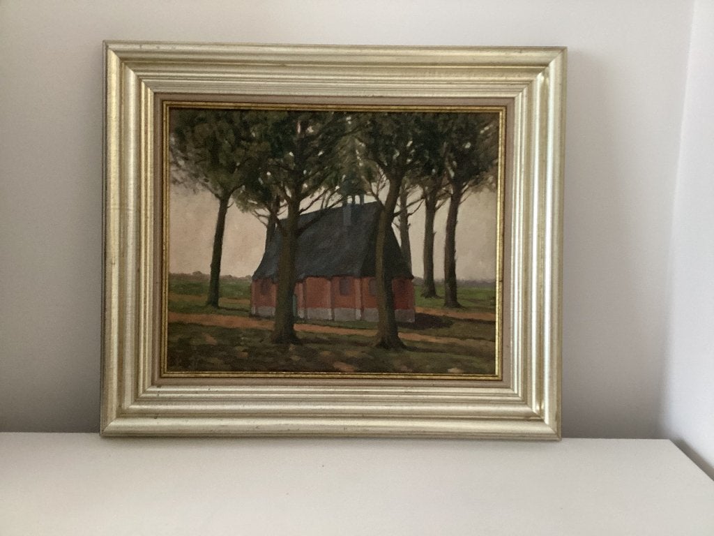 Kapel van de Groenenheuvel in Geel, Antiquités & Art, Art | Peinture | Classique, Paysage, Enlèvement, Réaliste, Toile