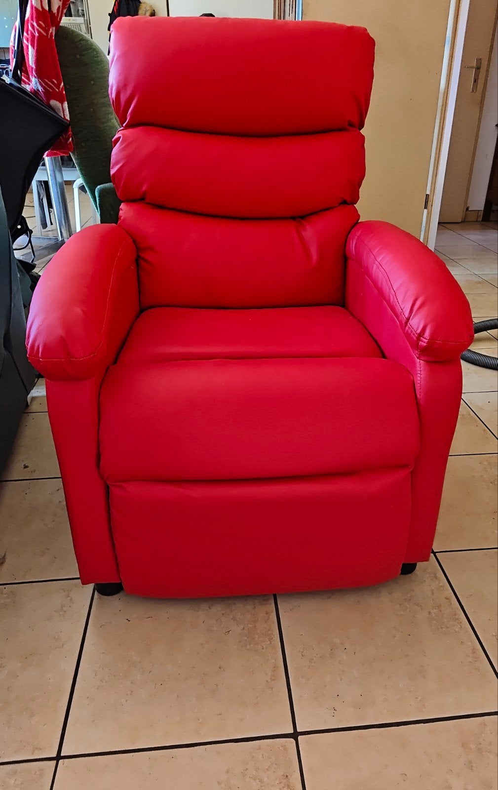Fauteuil inclinable Similicuir Rouge État Neuf, Maison & Meubles, Fauteuils, Neuf, Autres matériaux, 75 à 100 cm, Moins de 75 cm
