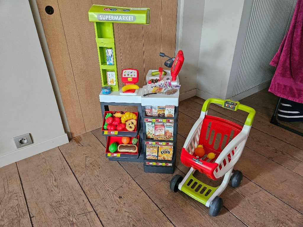 Supermarkt Supermarket Perfect werkend met vele extra's, Ophalen of Verzenden, Zo goed als nieuw, Kunststof, Speelkeuken