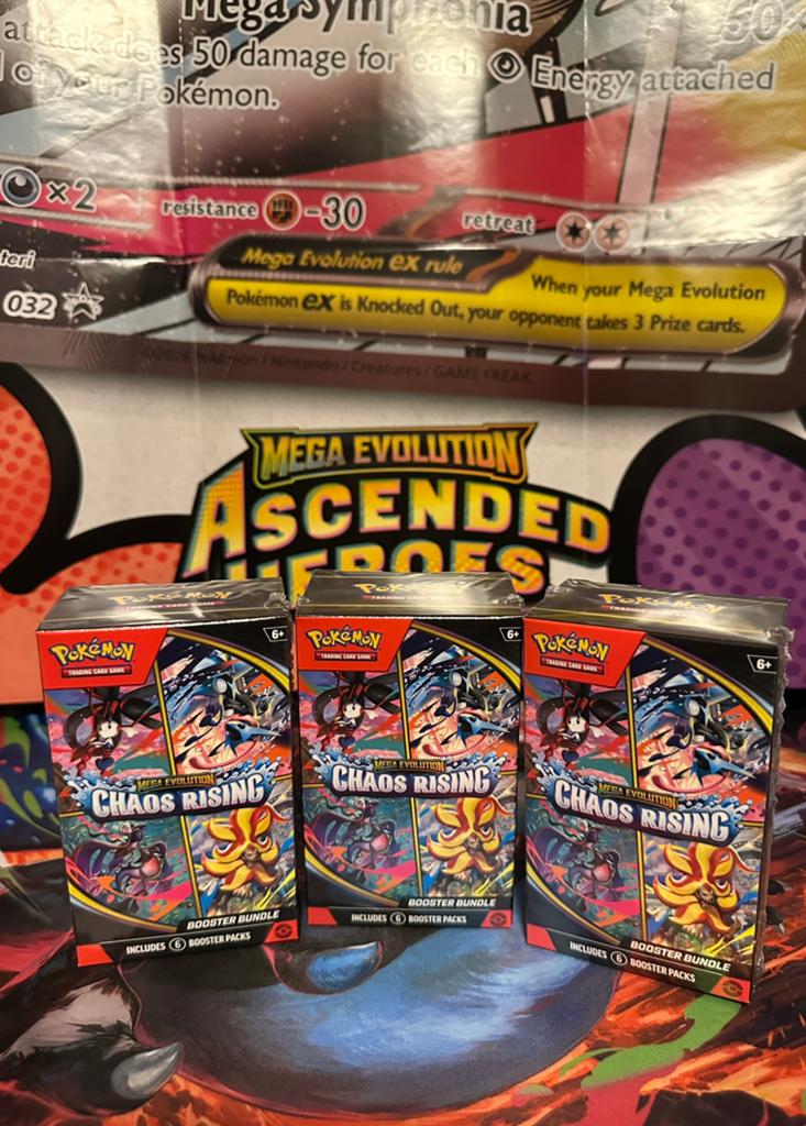 Pack de boosters Pokémon TCG Mega Evolution Chaos Rising, Enlèvement ou Envoi, Comme neuf, Booster, Foil