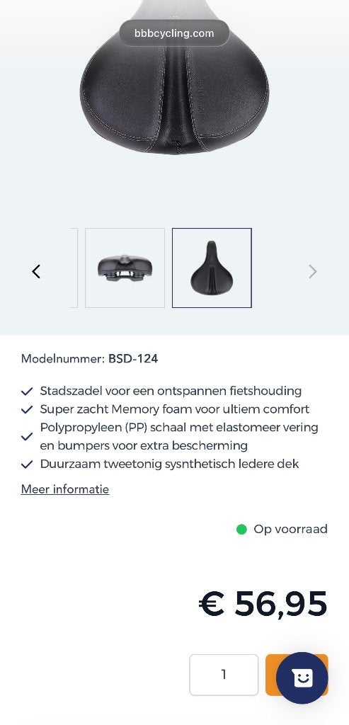 Fietszadel / zadel voor de fiets BBB soft relaxed, Overige materialen, Ophalen of Verzenden, Zo goed als nieuw, BBB Cycling