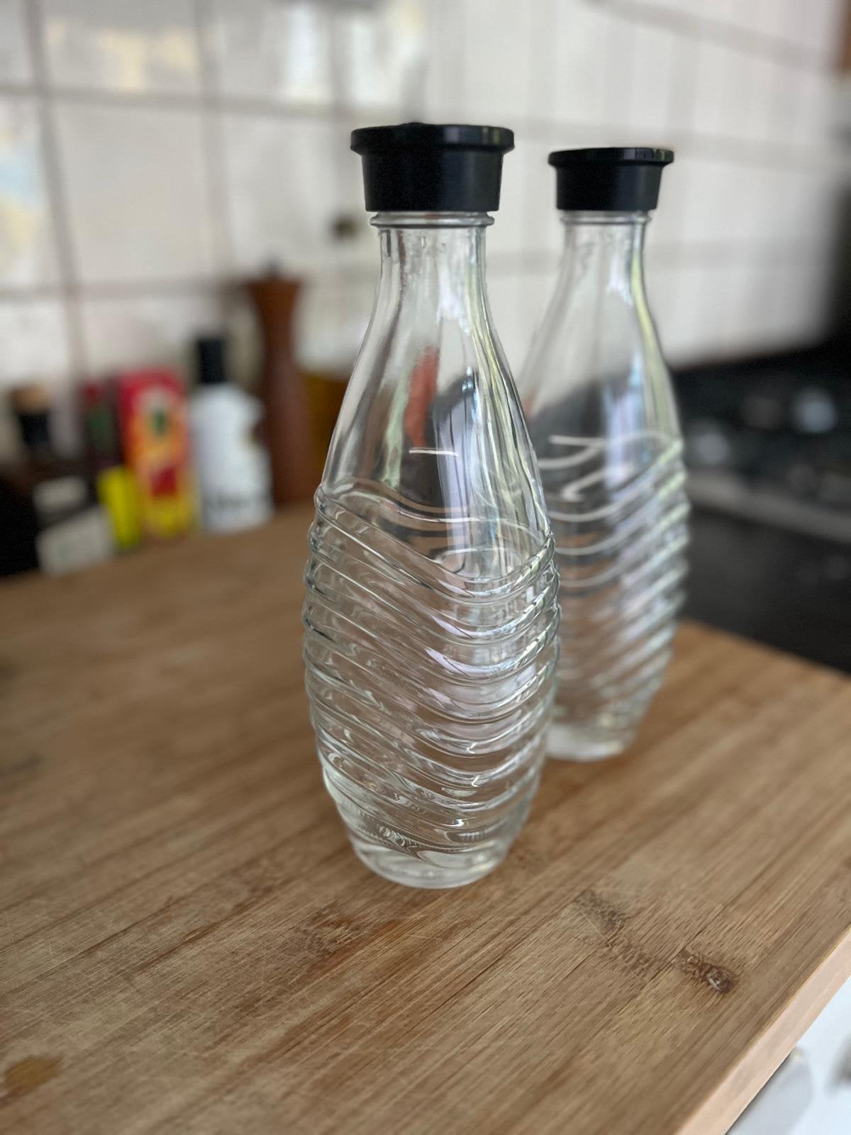 Set van 2 glazen flessen voor sodastream, Ophalen, Zo goed als nieuw, Overige typen