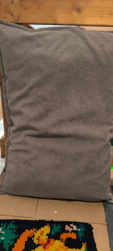 grand coussins, Gris, Comme neuf, Rectangulaire, Avec fermeture éclair