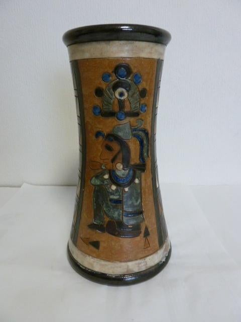 Keramiek /aardewerk vaas Dubois Gustave "Azteek vaas"MA7, Antiek en Kunst, Ophalen of Verzenden