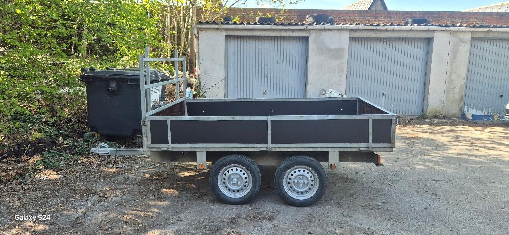 Remorque double essieux 750kg 2,55cm/1,55cm, Enlèvement ou Envoi, Comme neuf