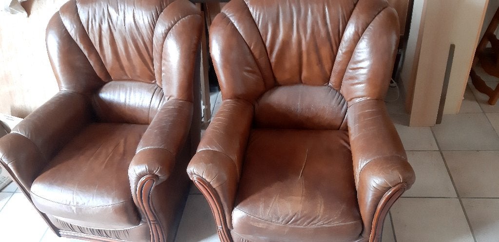 Fauteuils 1 et 3 places, Maison & Meubles, 75 à 100 cm, Bois, Enlèvement, Utilisé