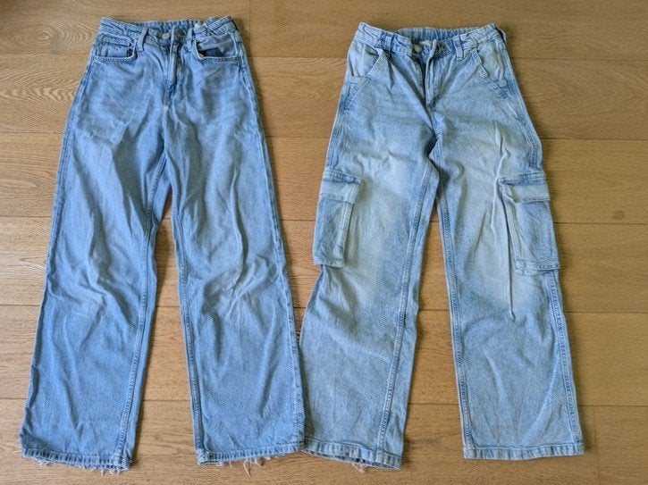 Pantalon large en jean fille - taille 152 (12 ans), Enlèvement, Utilisé, Fille, Pantalon