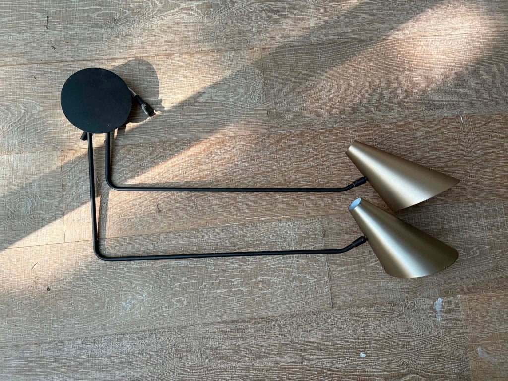 Vintage dubbele hanglamp, Ophalen, Nieuw, Metaal, Vintage hanglamp