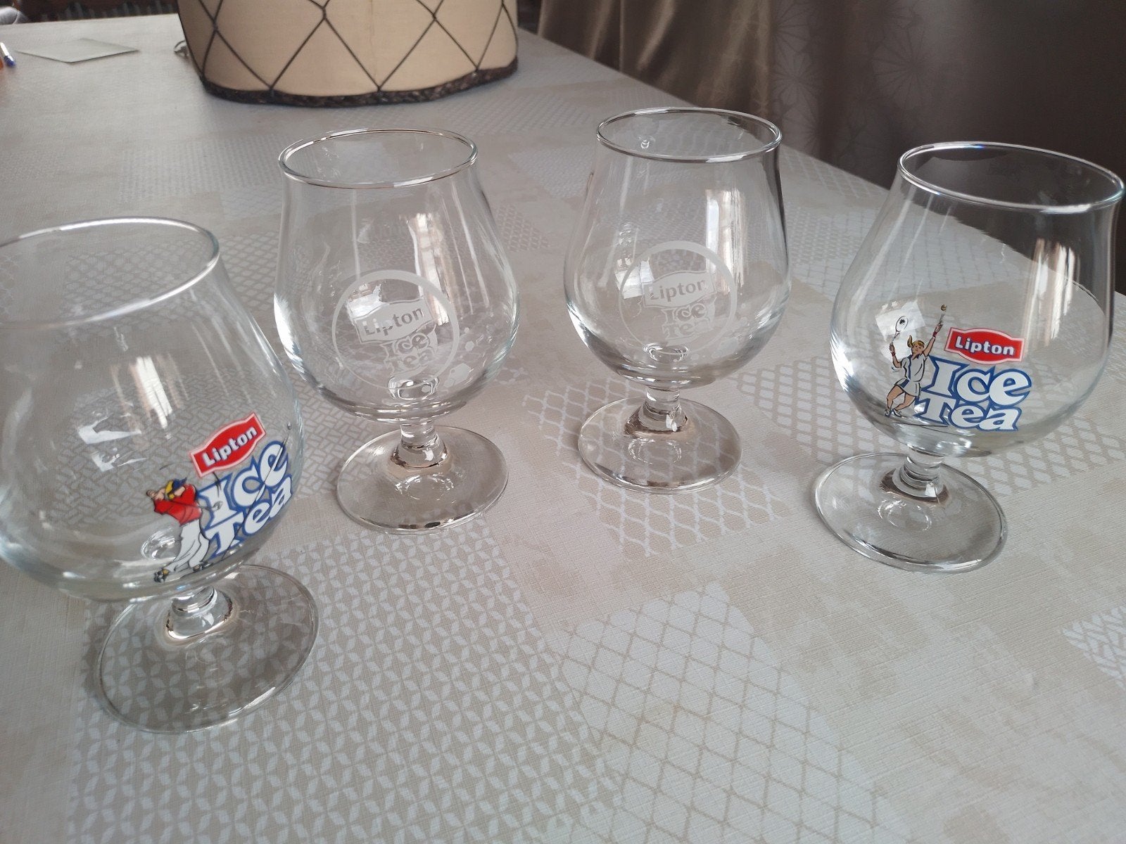 4 verres à thé glacé, Enlèvement ou Envoi, Comme neuf, Verre à soda