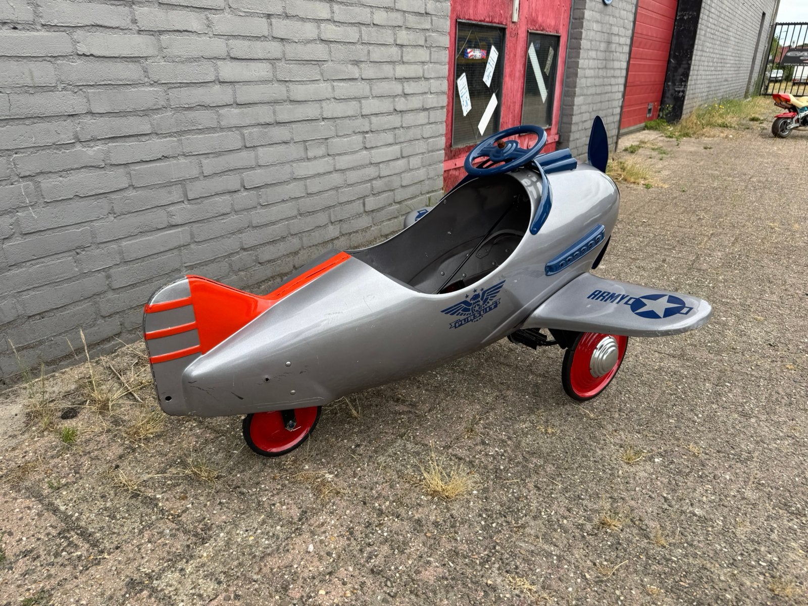 Vitntage Trapvliegtuig - pedalcar, Antiek en Kunst, Ophalen