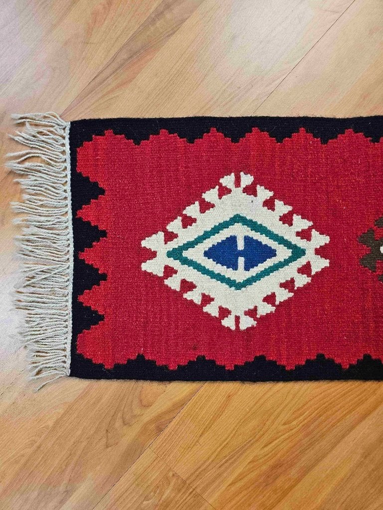 Kelim loper 98/35 cm, Huis en Inrichting, Ophalen of Verzenden, Gebruikt, Blauw, Overige stijlen