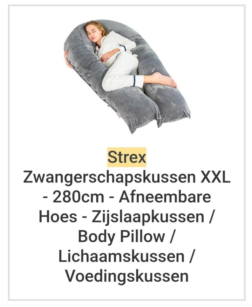 Zwangerschapskussen XXL - 280cm -Afneembare Hoes, Ophalen, Zo goed als nieuw