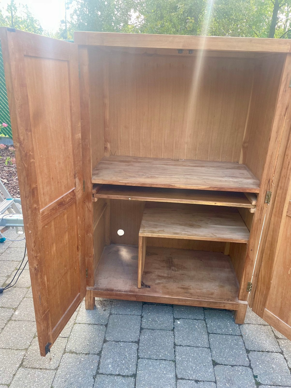 Computerkast teak, Huis en Inrichting, Ophalen, Gebruikt, 70 tot 120 cm, 40 tot 80 cm