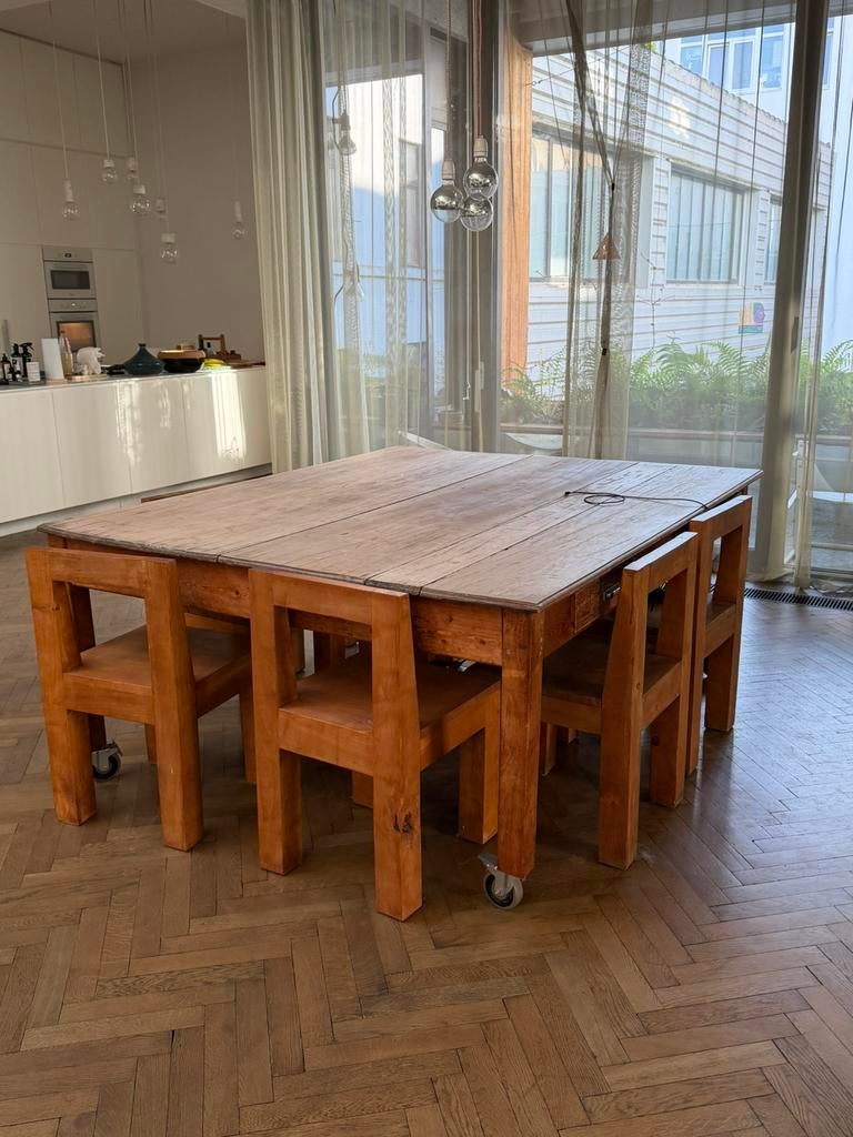 Table a manger, 200 cm ou plus, Vintage, Enlèvement, Utilisé