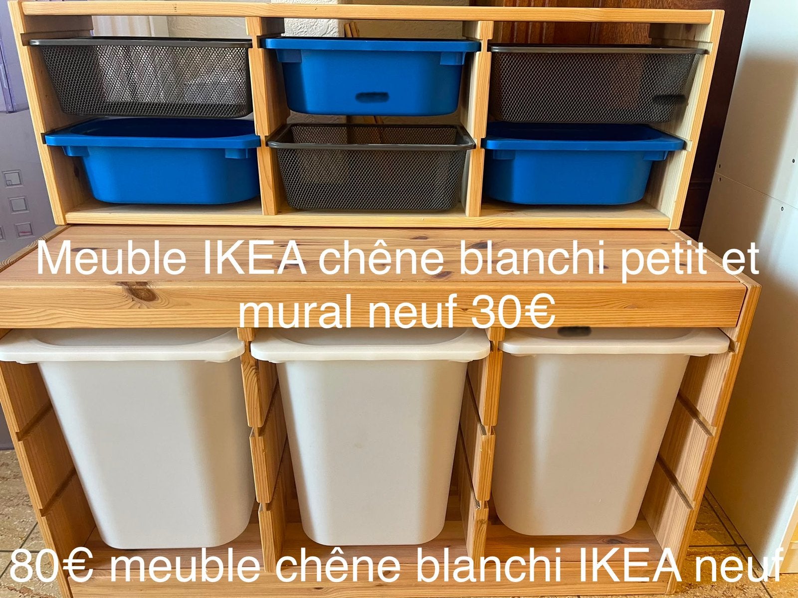 Meubles ikea troffast chene blanchi neufs le lot, Maison & Meubles, Enlèvement